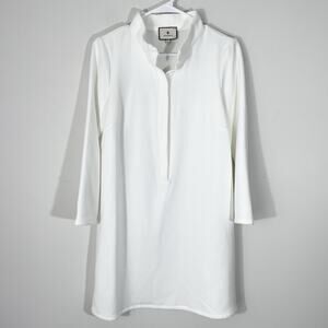 Tuckernuck Avery White Long Sleeve Shift Shirt Dress Womens Size Small
